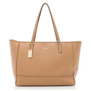 Coach Saffiano Leather East West City Tote F23576Tan